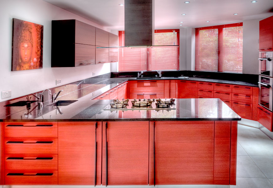 Designer kitchen red